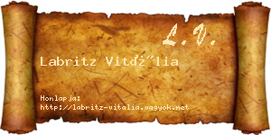 Labritz Vitália névjegykártya